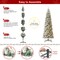 11FT/9FT/7.5FT Pre-Lit Flocked Pine Artificial Christmas Pencil Tree with LED Lights, 9 Functional Warm White/Multi-color, remote controller